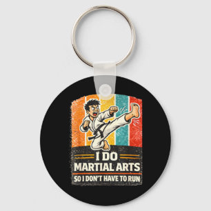 I Do Martial Arts Funny Retro Taekwondo Design Keychain
