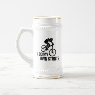I Do My Own Stunts Downhill Biking Funny Beer Stein