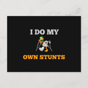 I Do My Own Stunts Funny Duck Postcard