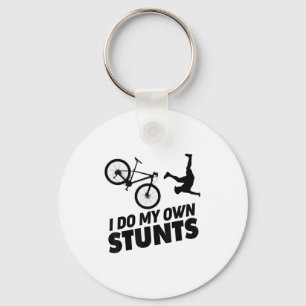 I Do My Own Stunts Funny Mountain Bike  Keychain