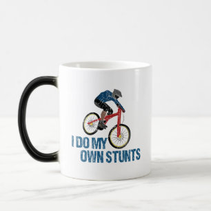 I Do My Own Stunts Mountain Biker Vintage Magic Mug