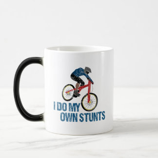 I Do My Own Stunts Mountain Biker Vintage Magic Mug