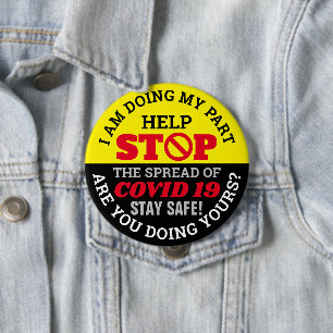 I DO MY Part - COVID 19 4 Inch Round Button