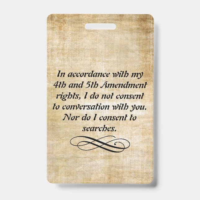 I do not consent badge and lanyard (Front)