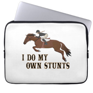I Do Own Stunts Horse Riding Girl Laptop Sleeve