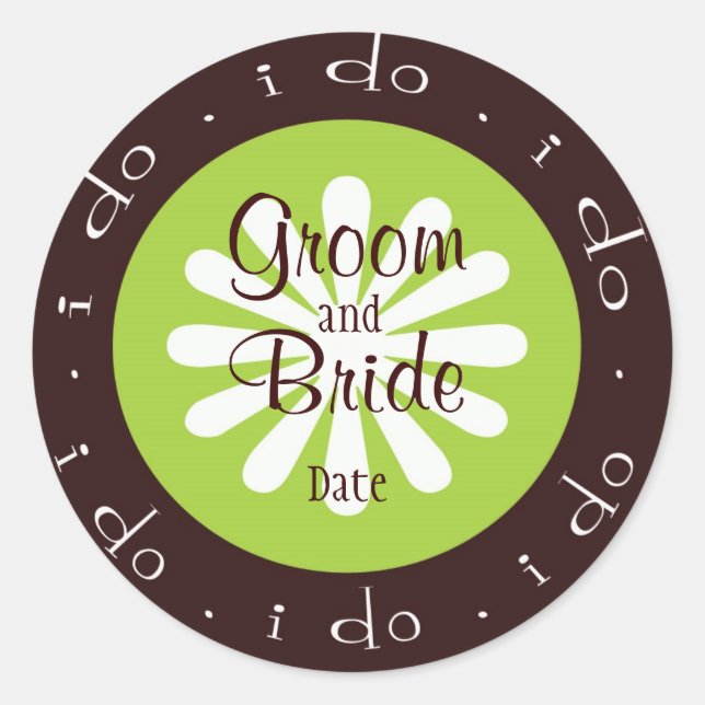 "i do" Personalized Wedding Sticker (Front)