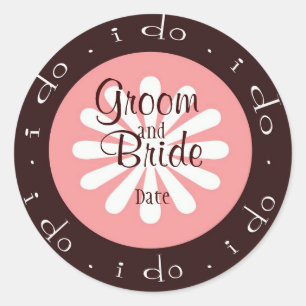 "i do" Personalized Wedding Stickers