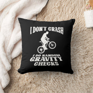 I Do Random Gravity Checks Off Road Bike Lovers Throw Pillow
