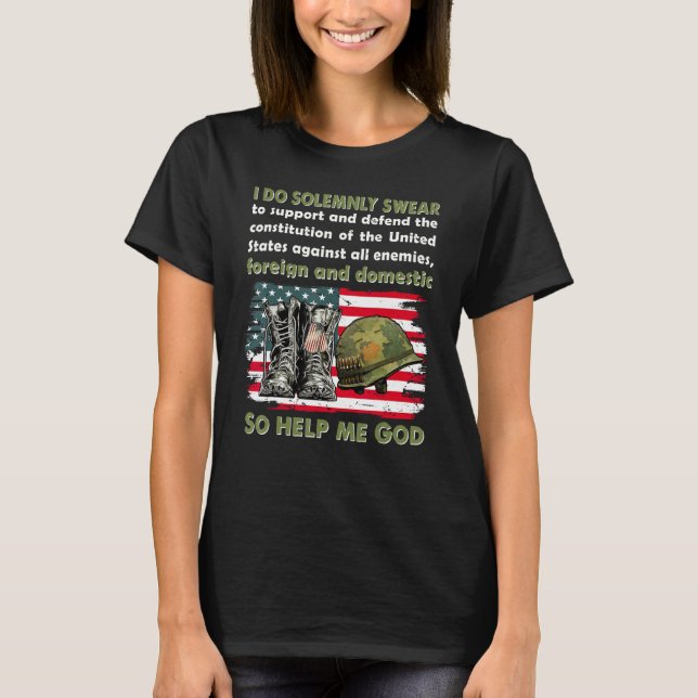I Do Solemnly Swear So Help Me God American Flag V T-Shirt (Front)