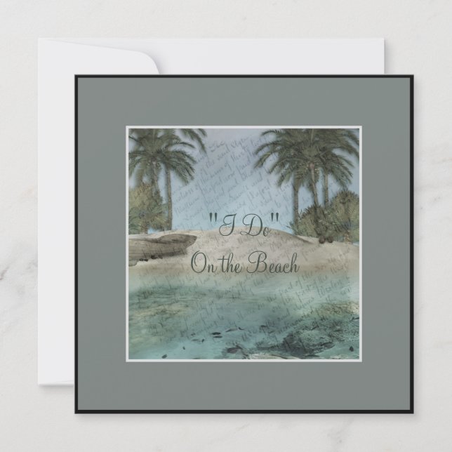 "I Do" Sur la plage Destination Mariage Invitation (Devant)