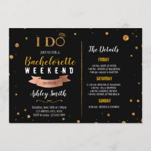 I DO Theme Bachelorette Itinerary invitation