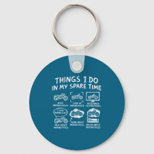 I Do Things Spare Time Biker Motorcycle Keychain