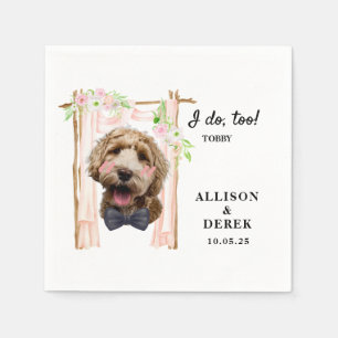 I Do Too Cute Personalized Cat Dog Photo Wedding Napkin