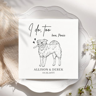 I do too Cute Pet Name Border Collie Dog Wedding  Napkin
