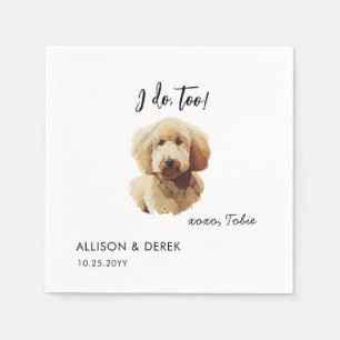 I Do Too Dog Personalized Goldendoodle Wedding Napkin