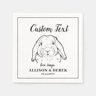I Do Too Minimalist Simple Pet Rabbit Wedding  Napkin