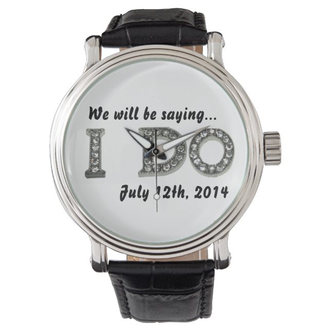 I Do Wedding Bling Save the Date Watch (Front)