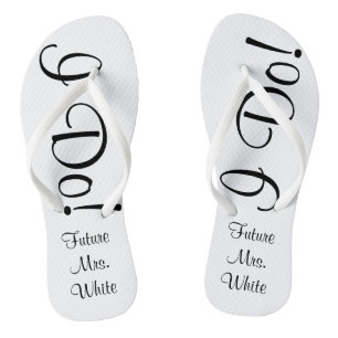 I Do! Wedding Day Bride Flip Flops