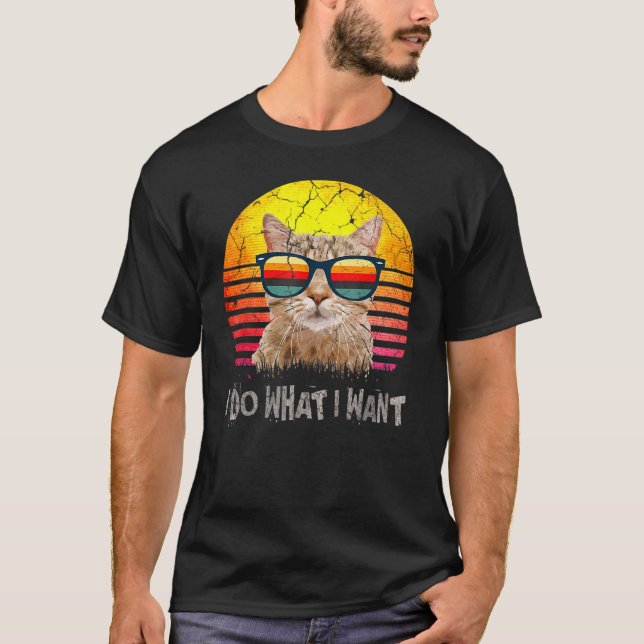 I Do What I Wan Cat  Cat T-Shirt (Front)