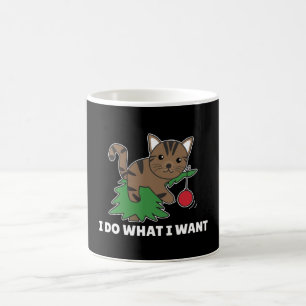 I Do What I Want A Funny Christmas Cat Coffee Mug