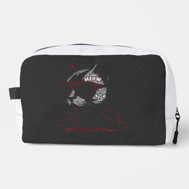 I Do What I Want Cat Typography Dopp Kit (Front)