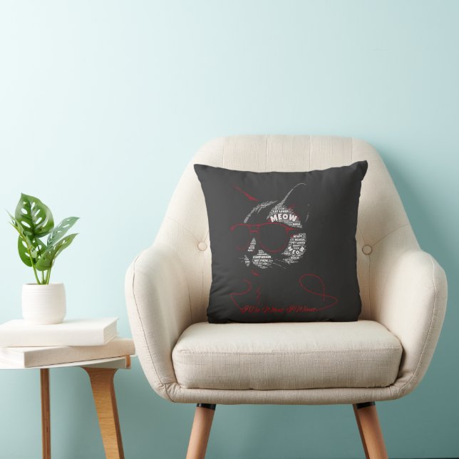 I Do What I Want Cat Typography Throw Pillow (Chair)
