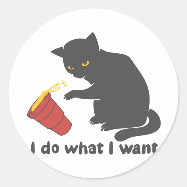I do what i want - Choose background colour Classic Round Sticker (Front)