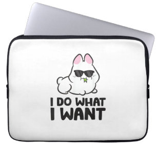 I Do What I Want Cute Rabbit Bunny  Laptop Sleeve