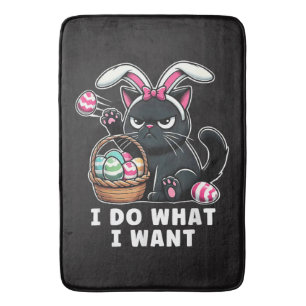 i do what i want Easter Cat Bath Mat
