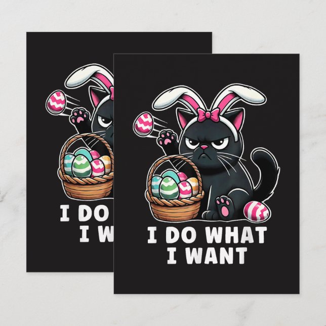 i do what i want Easter Cat Card (Front/Back)