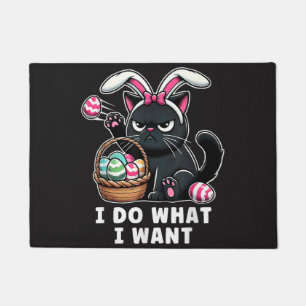 i do what i want Easter Cat Doormat