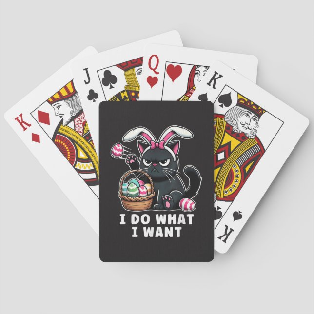 i do what i want Easter Cat Playing Cards (Back)