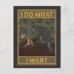 I Do What I Want   Funny Cat Postcard