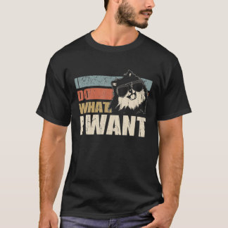 I Do What I Want Funny Pomeranian Vintage Retro T-Shirt