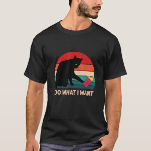 I Do What I Want Vintage Black Cat Red Cup Funny C T-Shirt
