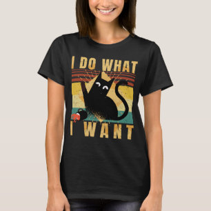 I Do What I Want With My Cat Rebel Cat Retro 1 T-Shirt