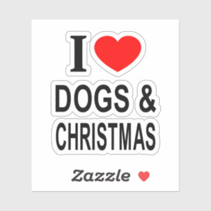 I ❤️ DOGS & CHRISTMAS I LOVE DOGS & CHRISTMA Vinyl