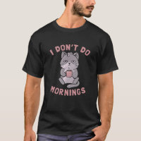 I Don’t Do Mornings - Lazy Cute Coffee Cat Gift Cl