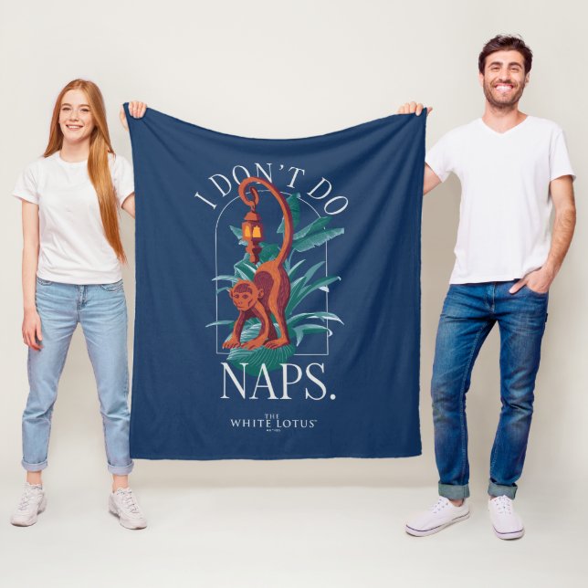 I Don’t Do Naps Monkey - The White Lotus Fleece Blanket (In Situ)
