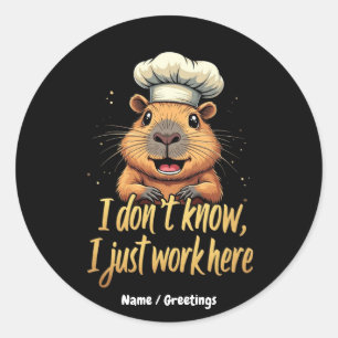 I Don’t Know, I Just Work Here Funny Workplace Classic Round Sticker