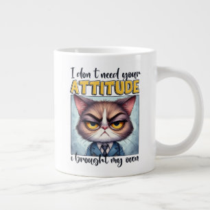 I don’t need your attitude. I brought my own! Large Coffee Mug