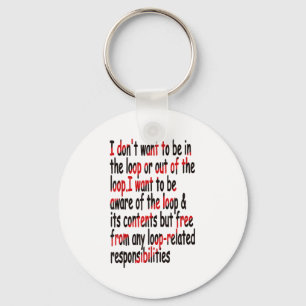I Don’t Want To Be In Or Out Of The Loop Funny Say Keychain