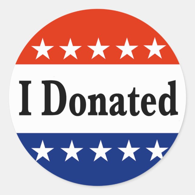 I Donated Classic Round Sticker (Front)