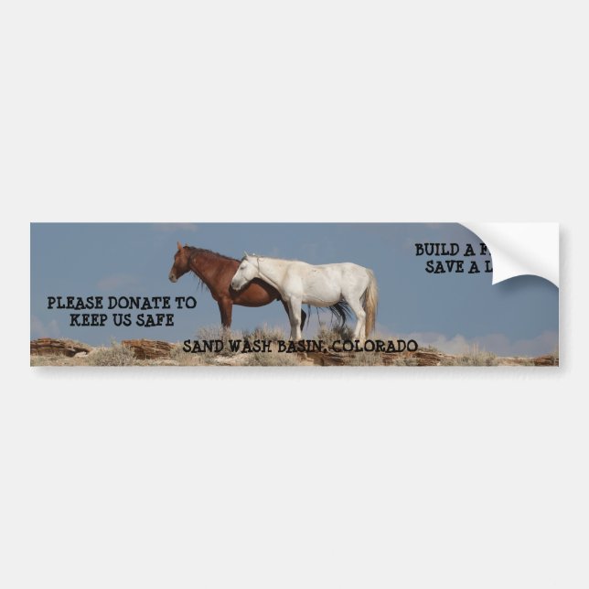I Donated Keep Sand Wash Basin Wild Horses Safe Bumper Sticker (Front)