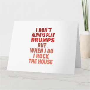I don't always play drums funny retro sunset drumm card