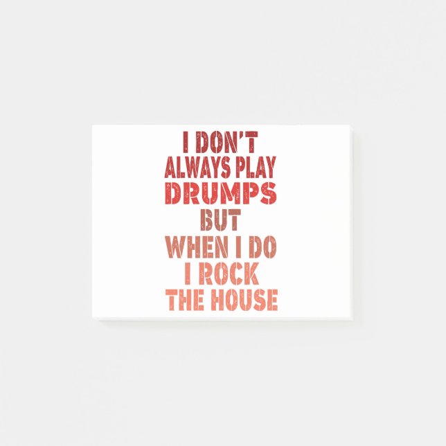 I don't always play drums funny retro sunset drumm post-it notes (Front)