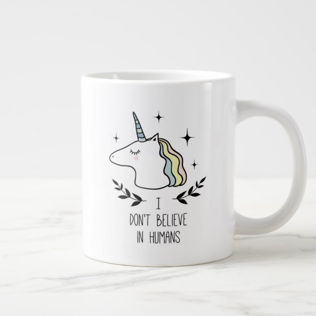 I Don't Believe In Humans Large Coffee Mug (Right)