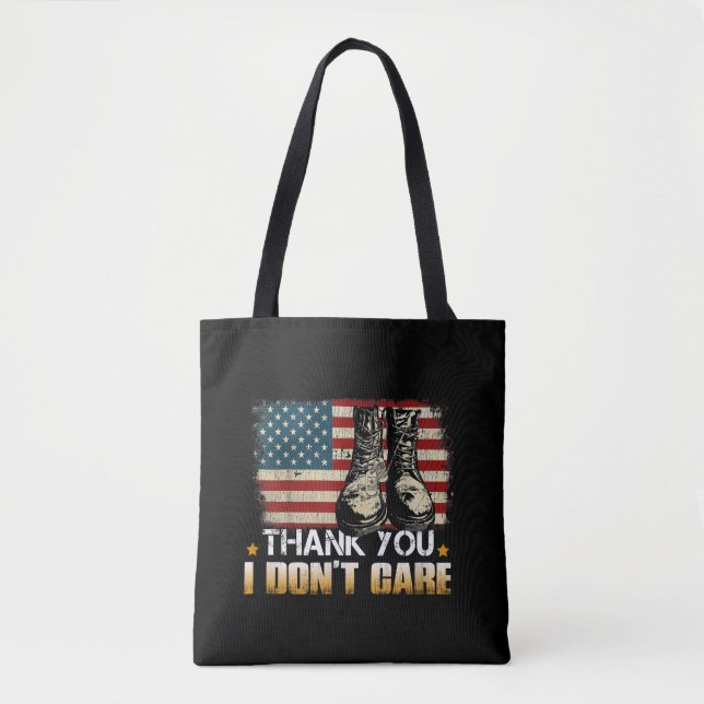 I Don't Care Thanks Funny Boot Christmas Tote Bag (Front)