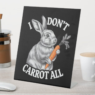 I Don't Carrot All Funny Easter Rabbit Bunny Pedestal Sign