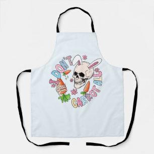 I Don't Carrot At All - Cute Skull Bunny & Easter Apron